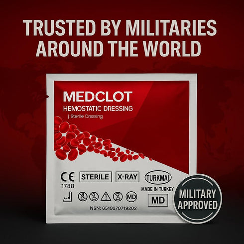 MEDCLOT 12/2029 5ft clotting Gauze Z-Fold Quick Clotting Hemostatic Dressing Stops Bleeding Fast Hemostatic Gauze