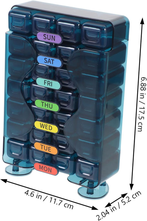 Portable Weekly Medicine Storage Box Pill Organizer for Travel and Daily Use Lightweight Household Case with Daily