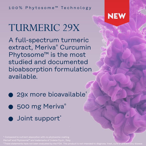 SOLARAY Turmeric Phytosome 500 mg - 29X Absorption Curcumin Supplement for Joint Support, 30 Servings