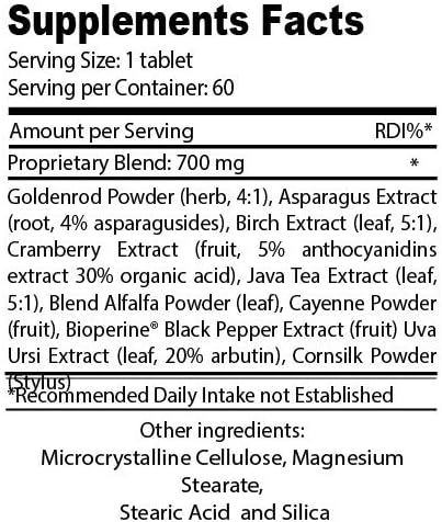 100% Natural Kidney Cleanse Dietary Supplement Pills for Kidney Function Support, 60 Tablets for Flushing