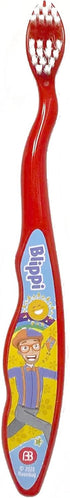 Brush Buddies Blippi Toothbrush with Travel Cap, Soft Bristle Toothbrushes for Kids, 2PC