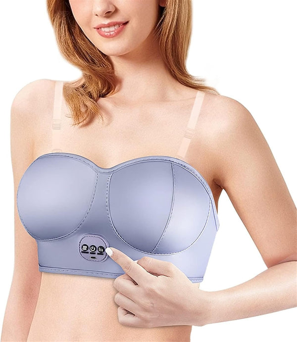 HMYILY 3-in-1 Heating & Vibration Massage Bra, Chest Massager Breast Enhancement Instrument Massage