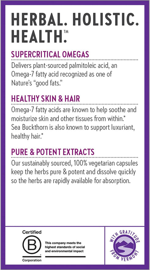 New Chapter Supercritical Omega 7 with Sea Buckthorn, Plant Sourced Fatty Acids, 60 Vegetarian Capsules
