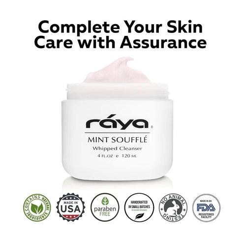 Raya Mint Soufflé Facial Cleanser - 4 oz - Face Wash for Sensitive Skin and Oil Skin