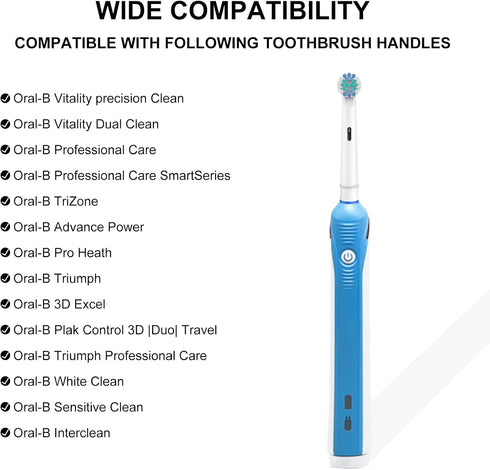 Toothbrush Heads for Oral B, 8 Pack Professional Electric Toothbrush Replacement Heads Medium Soft DuPont Bristles Replacement Toothbrush Heads Precision Clean Brush Heads Refills