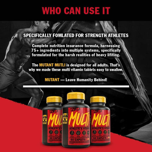Mutant Multi, High Potency Vitamins with 75+ Ingredients, Specifically Formulated for Heavy Lifting, 60 Tablets