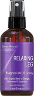 Seven Minerals Relaxing Leg Magnesium Spray, 4 fl oz - Essential Oils Blend of Orange, Cedarwood, & Lavender