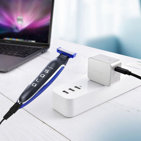 Microtouch Solo Electric Shaver Charger Cord, USB Charging Cable 31.5 in with Cleaning Brush