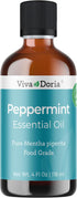Viva Doria Peppermint Essential Oil, 100% Pure, Natural, for Aromatherapy | Food Grade, 118 mL (4 Fluid Ounce)