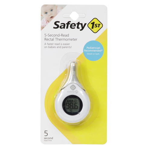 Safety 1st Rectal Thermometer, Quick 5 Second Read, Accurate Temperature Reading, Grey