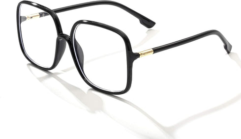 BIGGY Oversized Square Blue Light Blocking Glasses, Ultralight Anti Eyestrain Nerd Glasses for Reading, Gaming
