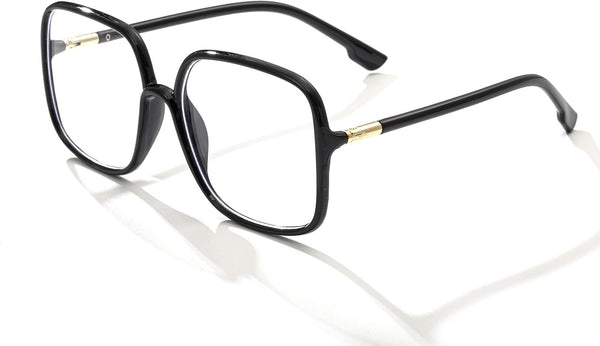 BIGGY Oversized Square Blue Light Blocking Glasses, Ultralight Anti Eyestrain Nerd Glasses for Reading, Gaming