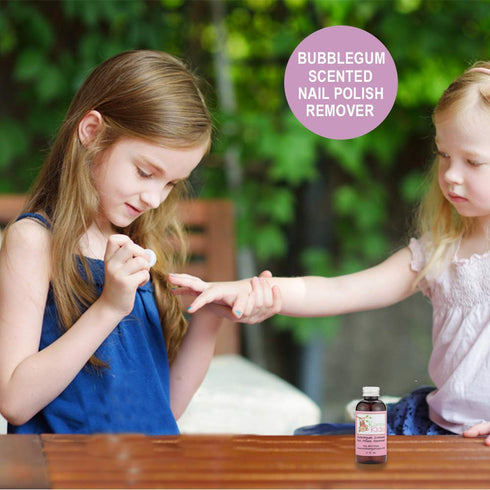 Karma Organic Natural Nail Polish Remover Bubblegum Scented for Kids - Non Toxic, Vegan, Cruelty Free, 4 fl. Oz.