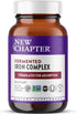 New Chapter Iron Supplement - Whole-Food Fermented Iron Complex with Organic Vegetables & Herbs, Non-Constipating Dose,