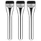 Foundation Brush Set, 3 Pcs Makeup Flat Brushes, Portable Facial Tools for Cream, Powder, Liquid - Silver