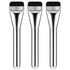 Foundation Brush Set, 3 Pcs Makeup Flat Brushes, Portable Facial Tools for Cream, Powder, Liquid - Silver