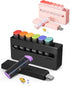 Black/Pink Weekly Pill Organizer Set 2 Times a Day - Am Pm