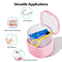 Leak Proof Partial Denture Case with Strainer Basket and Brush, Waterproof Cleaning Bath Case for Dentures, Braces,