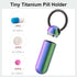 Small Pill Case Keychain, Portable Pill Container, Waterproof Titanium Pocket Pill Organizer, Tiny Pill Holder Bottle
