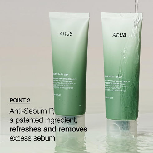 ANUA Heartleaf Quercetinol Pore Deep Cleansing Foam, 150ml, Facial Cleanser for Double Cleansing & Blackhead Removal