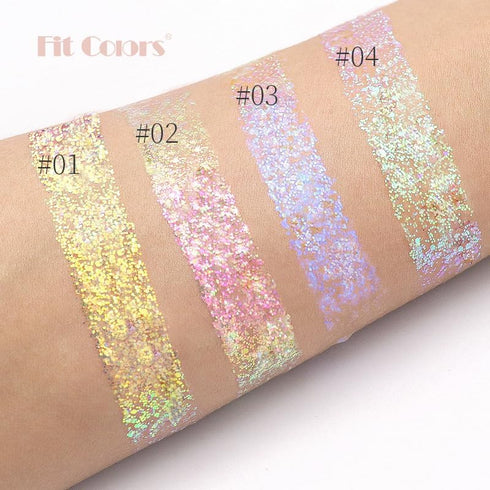 Holographic Body Glitter Gel for Face, Body, Hair, Lip Makeup, Long-Lasting Waterproof Liquid Sequins for Parties