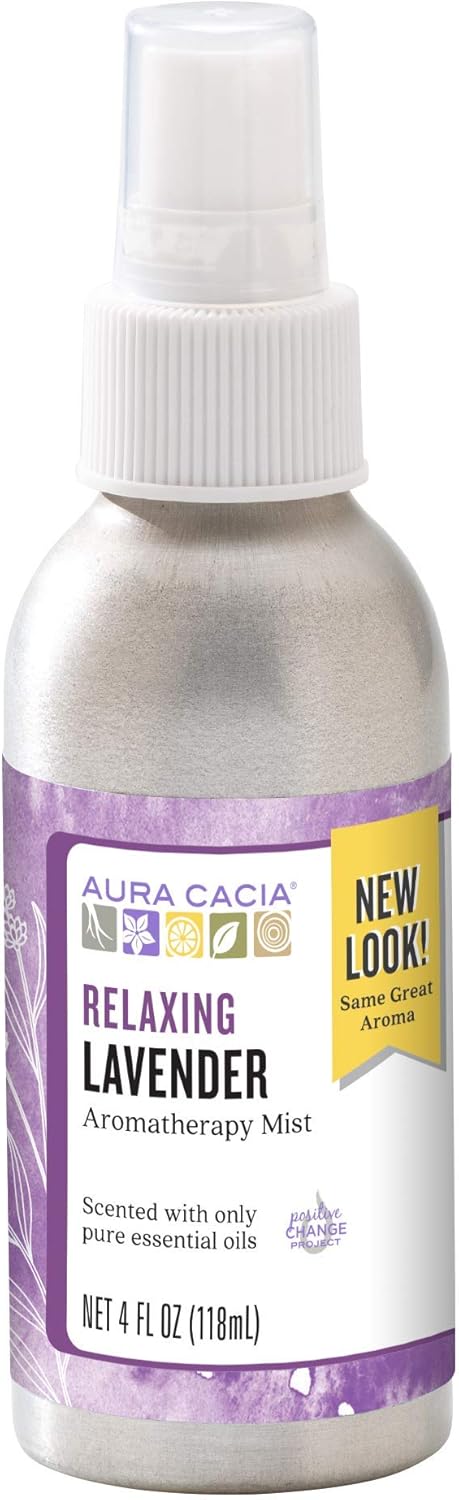 Aura Cacia Relaxing Lavender Aromatherapy Room & Body Mist, 4 Fl Oz