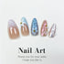 Stiletto Press on Nails, Medium Almond Fake Nails with French Tip and 3D Butterfly Flowers, 24Pcs Glossy Acrylic