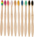 Ipetboom 10pcs Bamboo Toothbrush Kit for Adults Natural Charcoal Bristles Eco-Friendly Travel Toothbrush