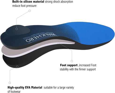 Plantar Fasciitis Insoles for Men Women - Orthotics Inserts, Arch Support Flat Feet Inserts for Work Boot, Standing All