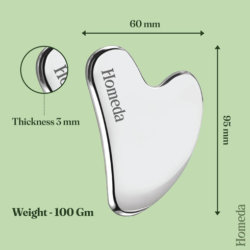Stainless Steel Gua Sha Facial Tools, Lymphatic Drainage Massager, Metal Guasha for face | Washa, Gusha, Guacha Face