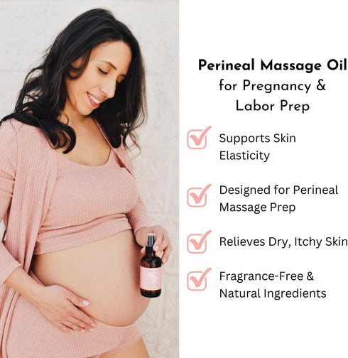 Organic Perineal Massage Oil Spray by Irene Organics for Pregnancy and Postpartum - Prevention for Perineum Tearing