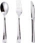N9R 120PCS Silver Plastic Silverware Set, Disposable Cutlery - 60 Forks, 30 Spoons, 30 Knives