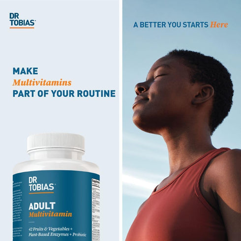 Immune 42 (90 30 Dr. Tobias Adult Multivitamin for Women & Men - Supporting Vitamins from Fruits, Vegetables, Plus