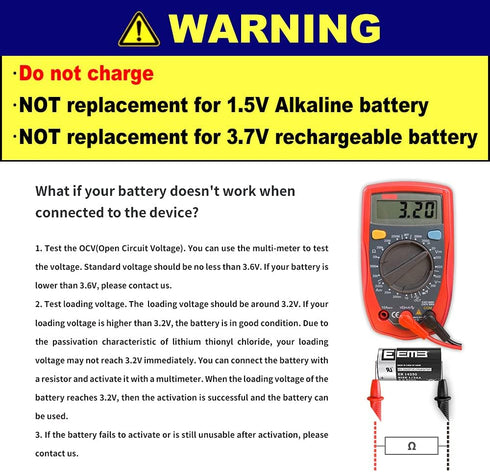 EEMB 4Pack ER14250 1/2AA 3.6V Lithium Battery, Li-SOCL2 Non-Rechargeable for Dog Collar, Meter Sensor