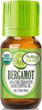 Healing Solutions Bergamot Essential Oil, 0.33 oz (10ml), Organic, Pure Oil for Skin & Diffuser