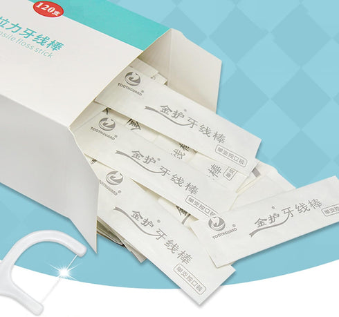 Dental Floss Picks- Individual Package Portable Floss 120pcs Flossers with Travel Case
