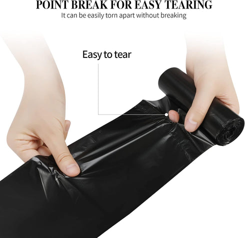 5 Rolls Small Trash Bags, 4 Gallon Disposable Kitchen Garbage Bags, 200 Counts (Black)