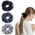 Silk Satin Scrunchies for Women, Big Hair Ties, No Crease Ponytail Holder, Soft Elastic Hair Bands, Blue