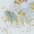 Nail Studs 3D Nail Charms Decals for Women, 6 Box Metal Mixed Shaped Rhinestones Jewelry Caviar Beads Kit