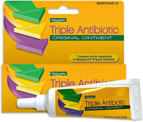 Natureplex Triple Antibiotic Ointment 0.33 oz – Contains Bacitracin for Wound Care, Scrapes, Cuts, Burns, Infections