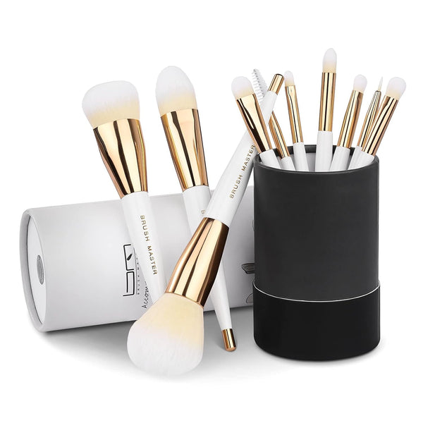 Makeup Brushes Set, 10Pcs Professional Kabuki Foundation Eyeshadow Blush Kit with Holder