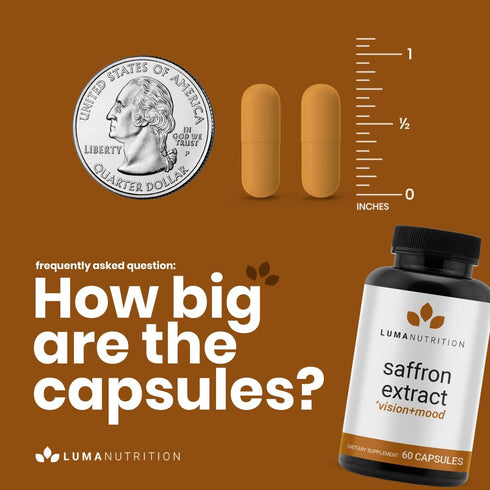 Luma Nutrition Saffron Extract Capsules, 60 Capsules of Premium Saffron Supplements, 88.50 mg Pure Saffron Pills for
