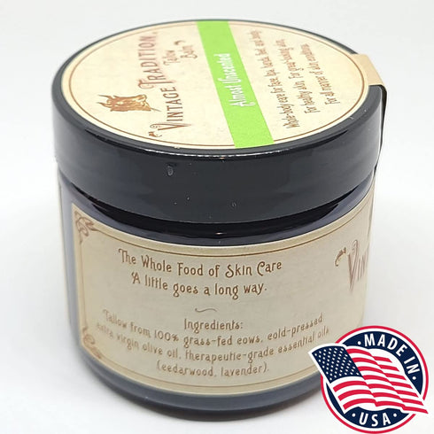 Vintage Tradition Beef Tallow All Purpose Balm, 2 fl. oz., Healing, Hydrating Skin Care Salve