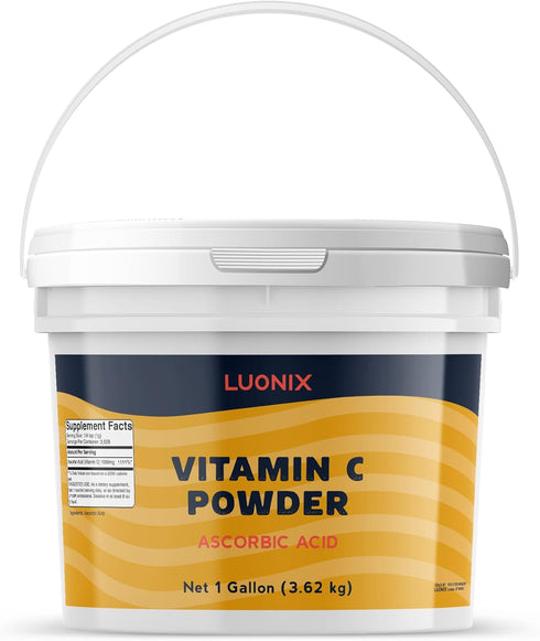 Vitamin C Powder, 1 Gallon Bucket, Ascorbic Acid Supplement