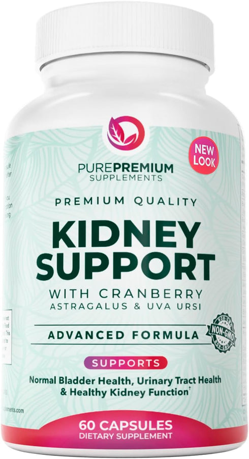 PurePremium Supplements - Kidney Support with Cranberry Extract & Astragalus - 60 Cranberry Pills for Urinary Tract