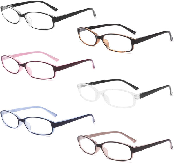 IVNUOYI 6 Pack Reading Glasses, Blue Light Blocking with Spring Hinges, Lightweight Readers for Women