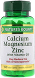 Nature's Bounty Calcium Magnesium & Zinc Caplets, 100 Count, Supports Immune & Bone Health