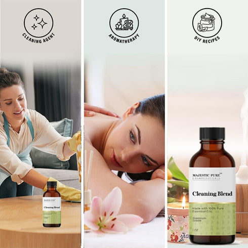 Majestic Pure Cleaning Essential Oil Blend, 1oz - 100% Pure & Natural for DIY Products