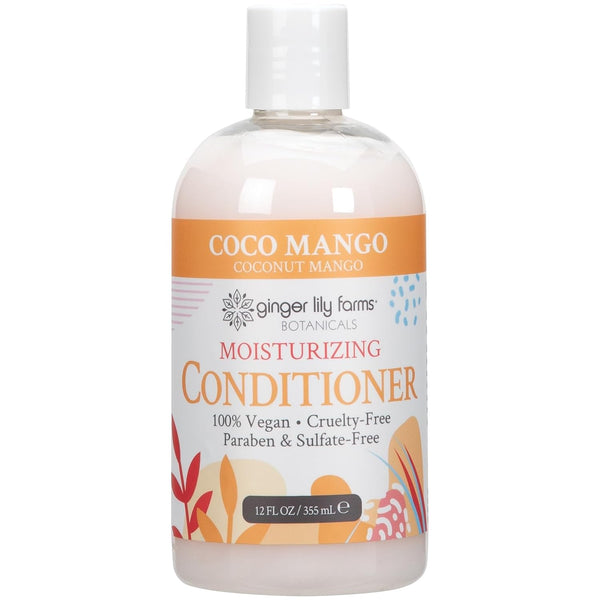 Ginger Lily Farms Botanicals Moisturizing Conditioner, Coco Mango, 12 Fl Oz, 100% Vegan & Cruelty-Free