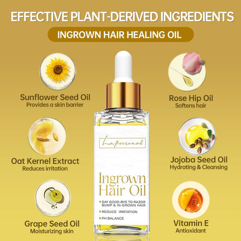LA.PERSONAL Ingrown Hair Treatment Oil for Men and Women, Razor Bump Remover for Bikini and Legs